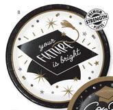 Glowing Grad 8 7/8" Paper Dinner Plates 8 per package